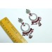 Handmade 925 Sterling Silver Earrings with Red Onyx Stones & Peacock Figure